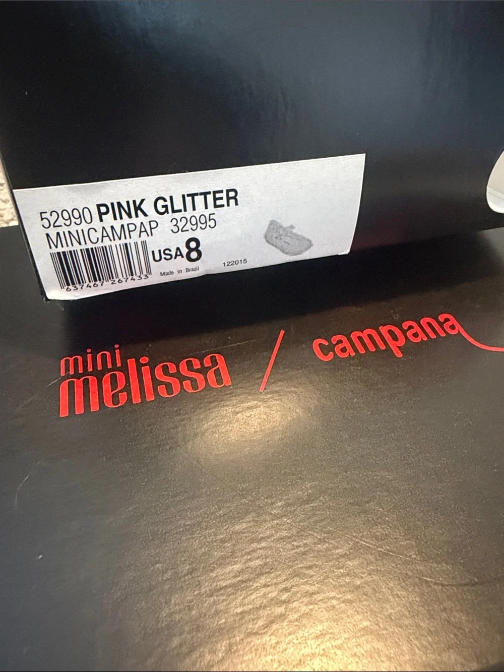 Mini Melissa Toddler Glitter Mary Jane Shoes in Rose Gold